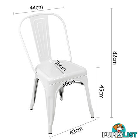 Set of 4 Replica Tolix Dining Metal Chair Gloss White