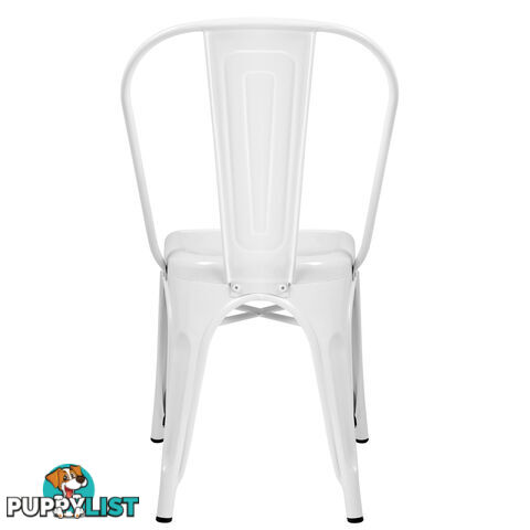 Set of 4 Replica Tolix Dining Metal Chair Gloss White