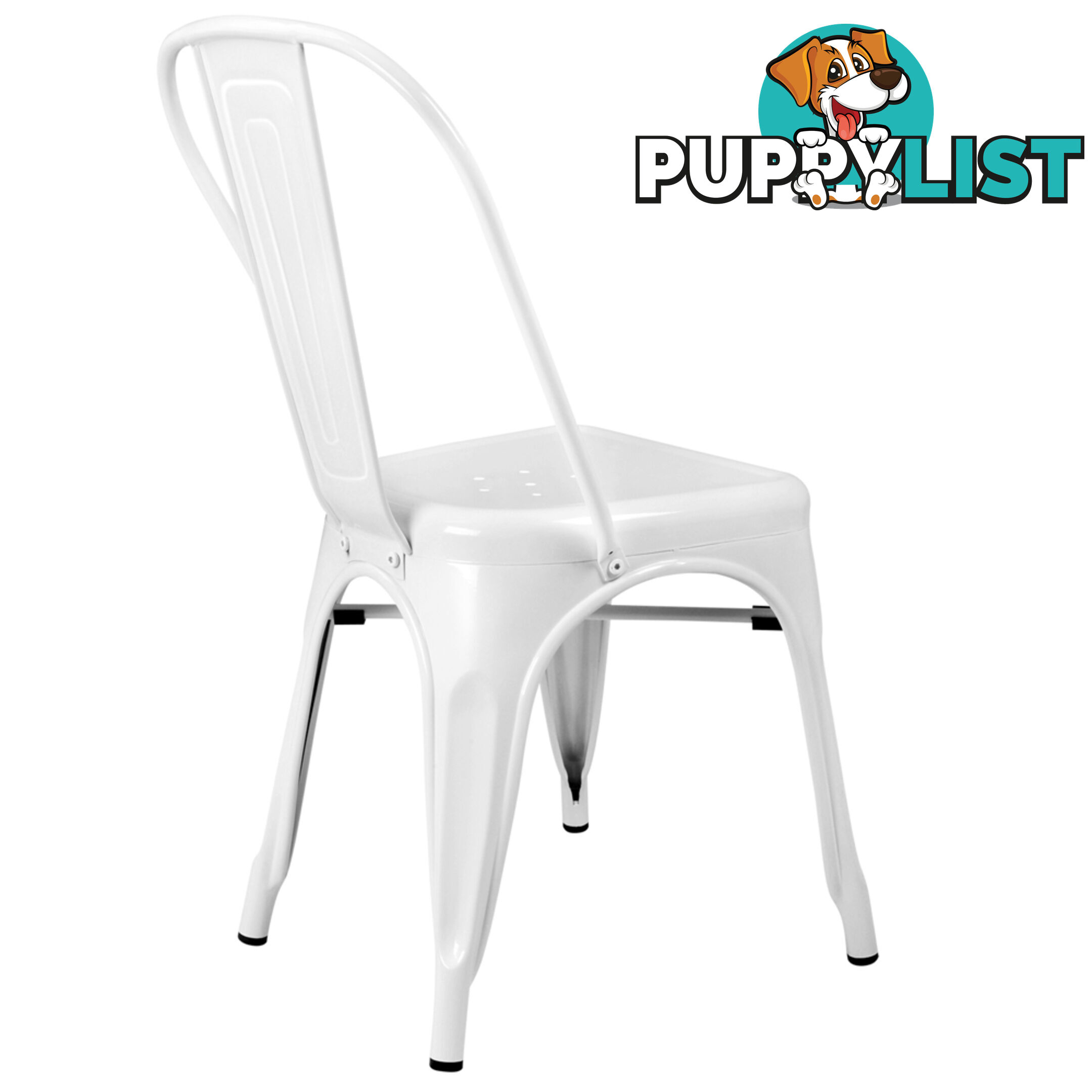 Set of 4 Replica Tolix Dining Metal Chair Gloss White