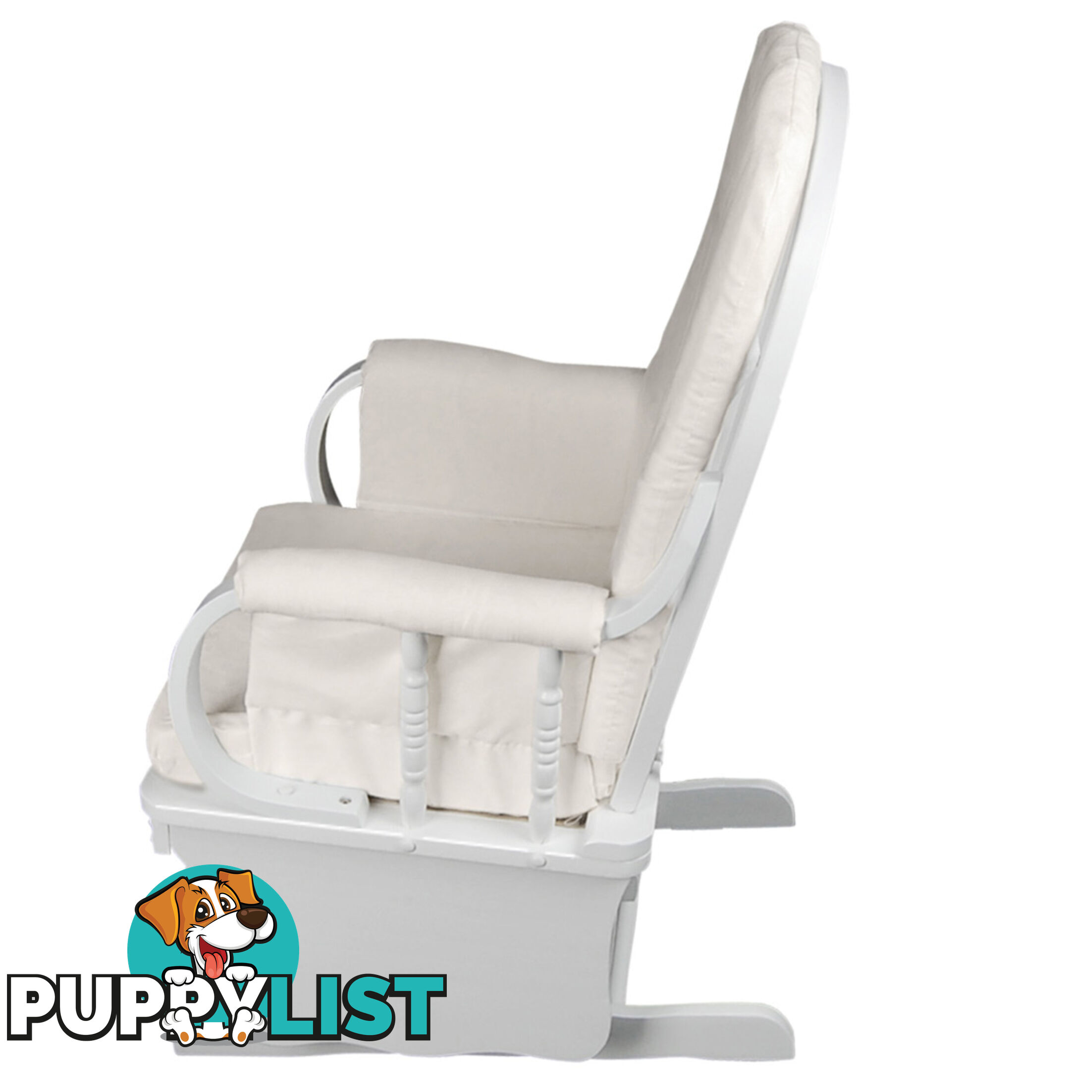 Baby Breast Feeding Sliding Glider Chair w/ Ottoman White