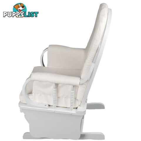 Baby Breast Feeding Sliding Glider Chair w/ Ottoman White