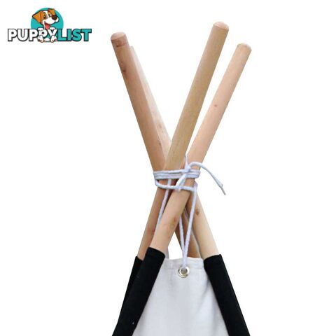 4 Poles Teepee Tent w/ Storage Bag Black