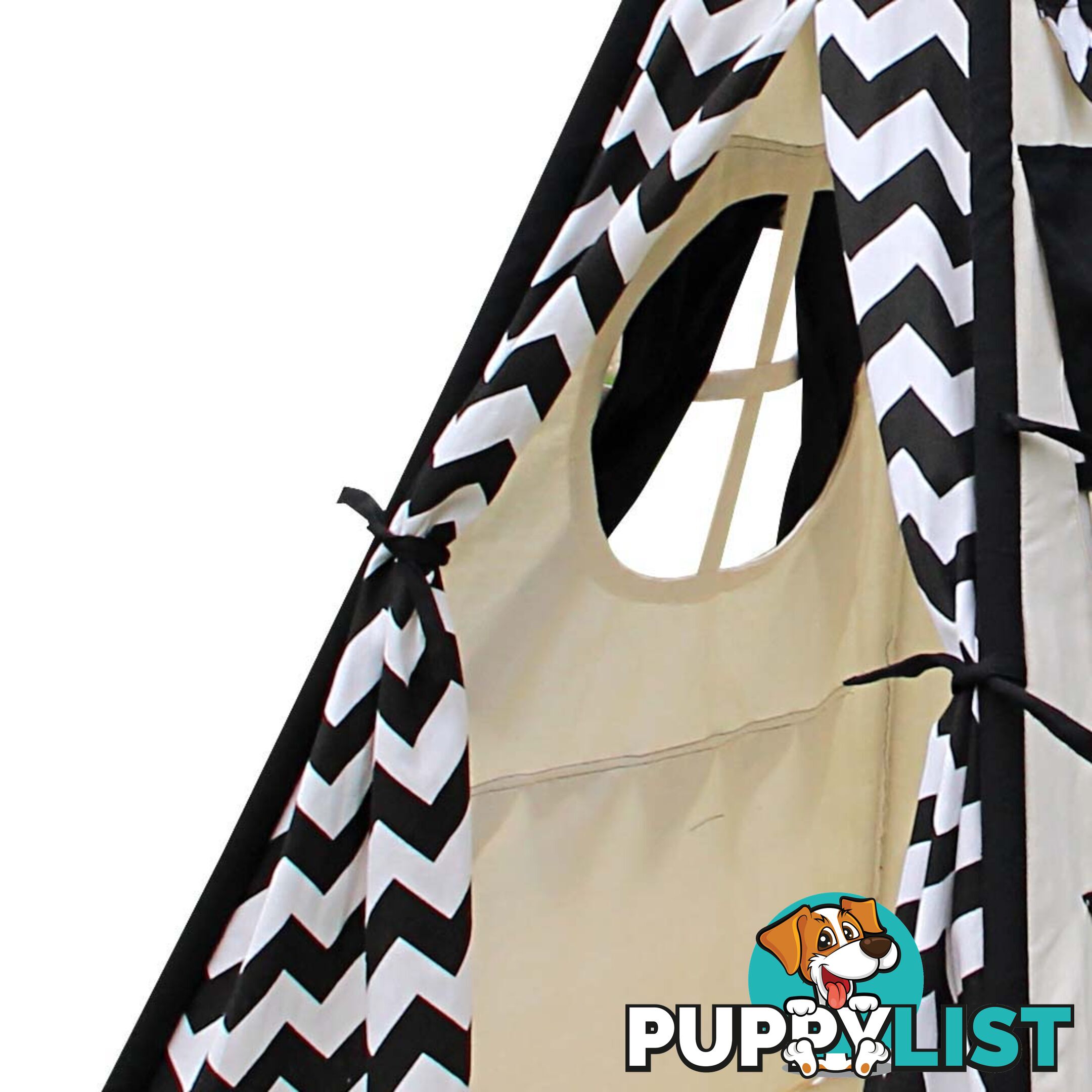 4 Poles Teepee Tent w/ Storage Bag Black