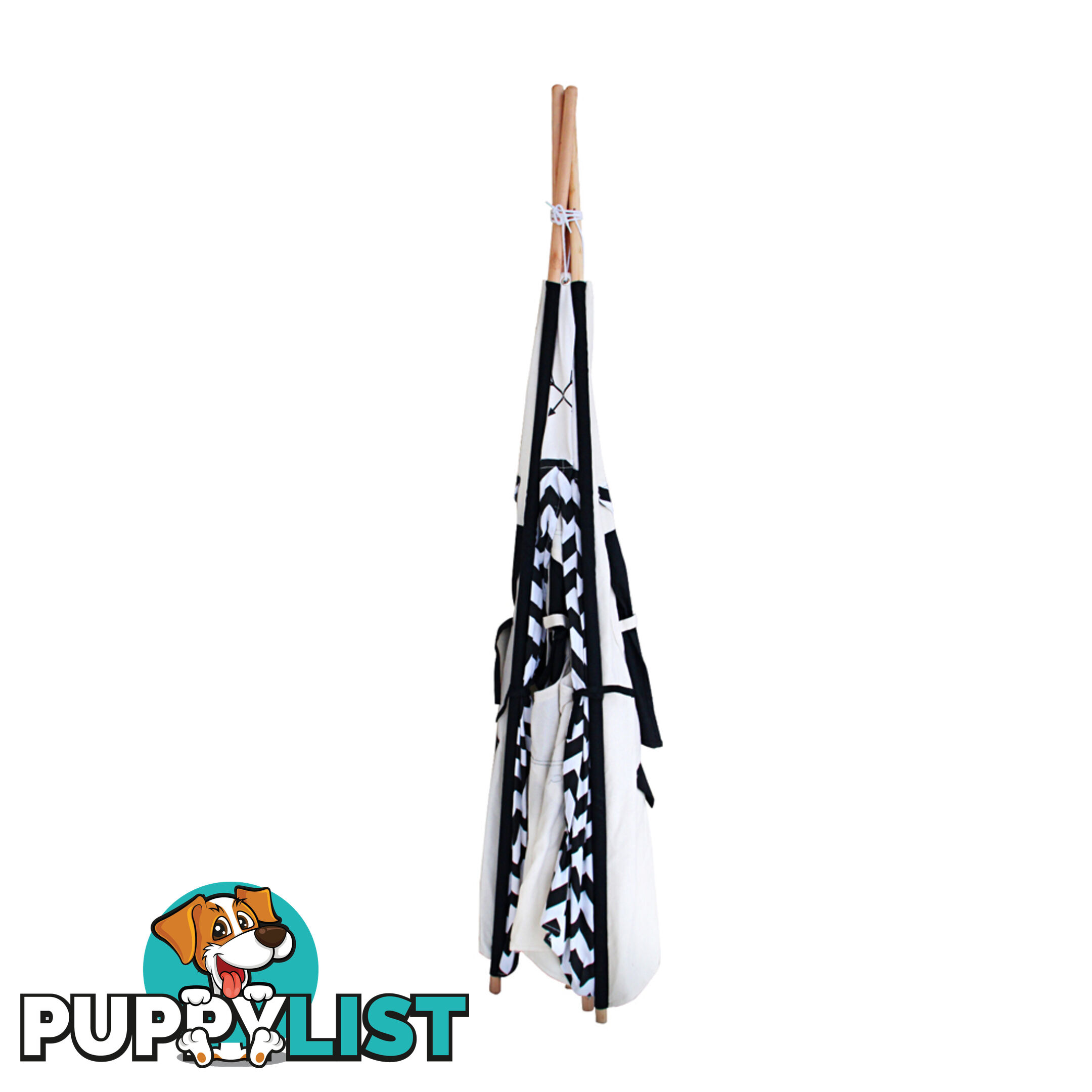 4 Poles Teepee Tent w/ Storage Bag Black