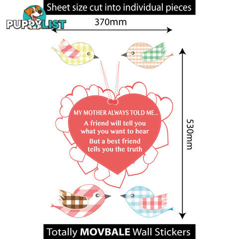 Large Size My Mother Told Me Wall Sticker Quotes - Totally Movable