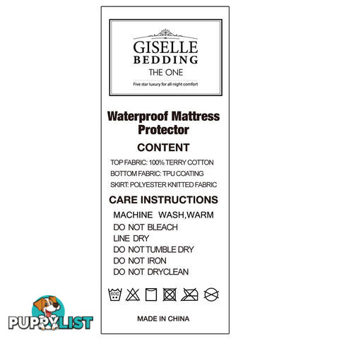 Waterproof Mattress Protector - Double