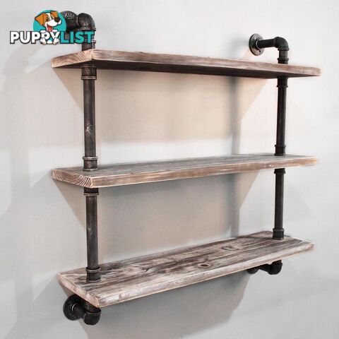 Rustic Industrial DIY Floating Pipe Shelf