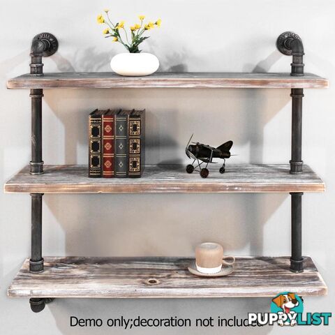 Rustic Industrial DIY Floating Pipe Shelf