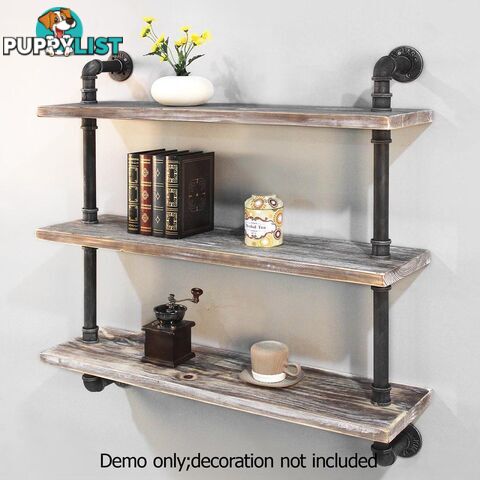 Rustic Industrial DIY Floating Pipe Shelf