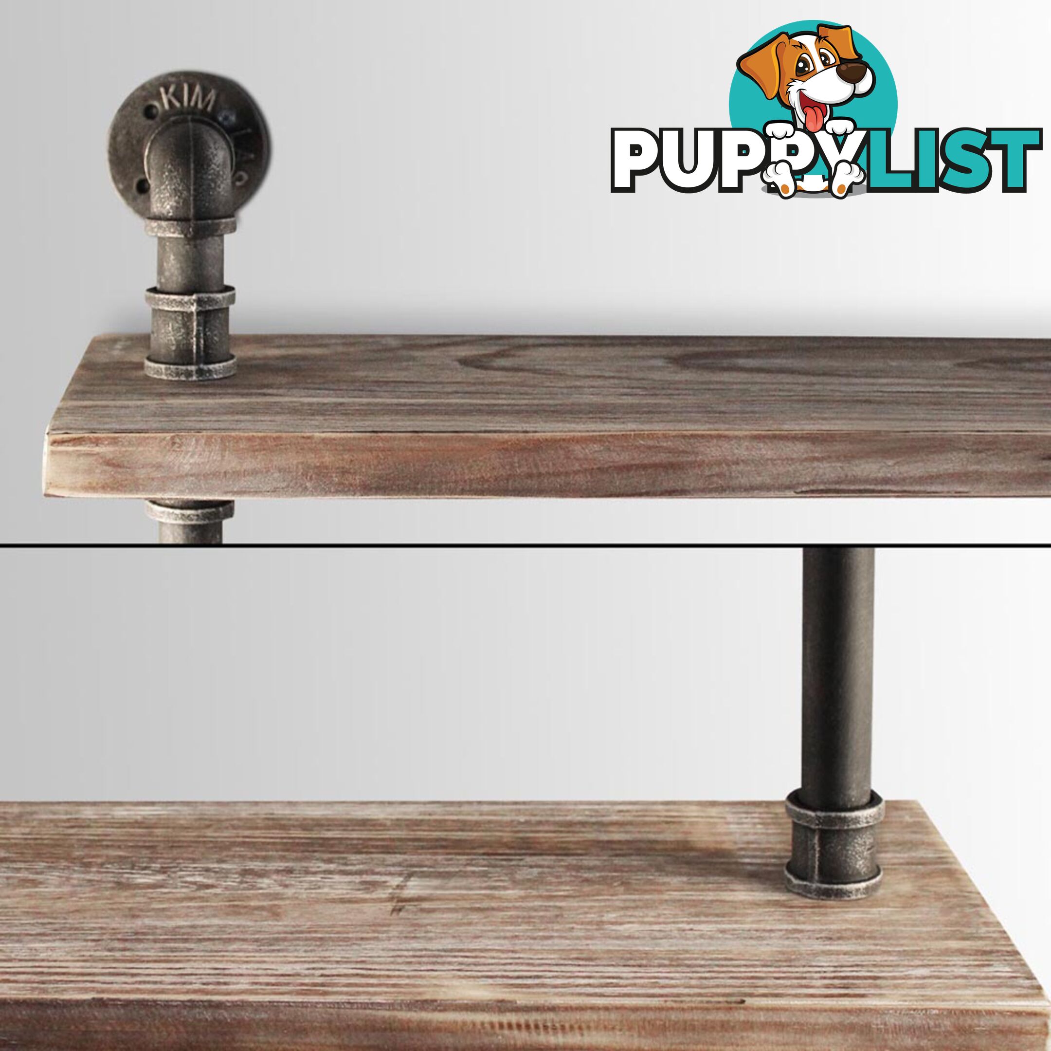 Rustic Industrial DIY Floating Pipe Shelf