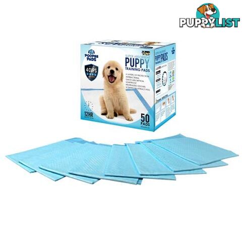 50 Puppy Pet Dog Toilet Training Pads Blue