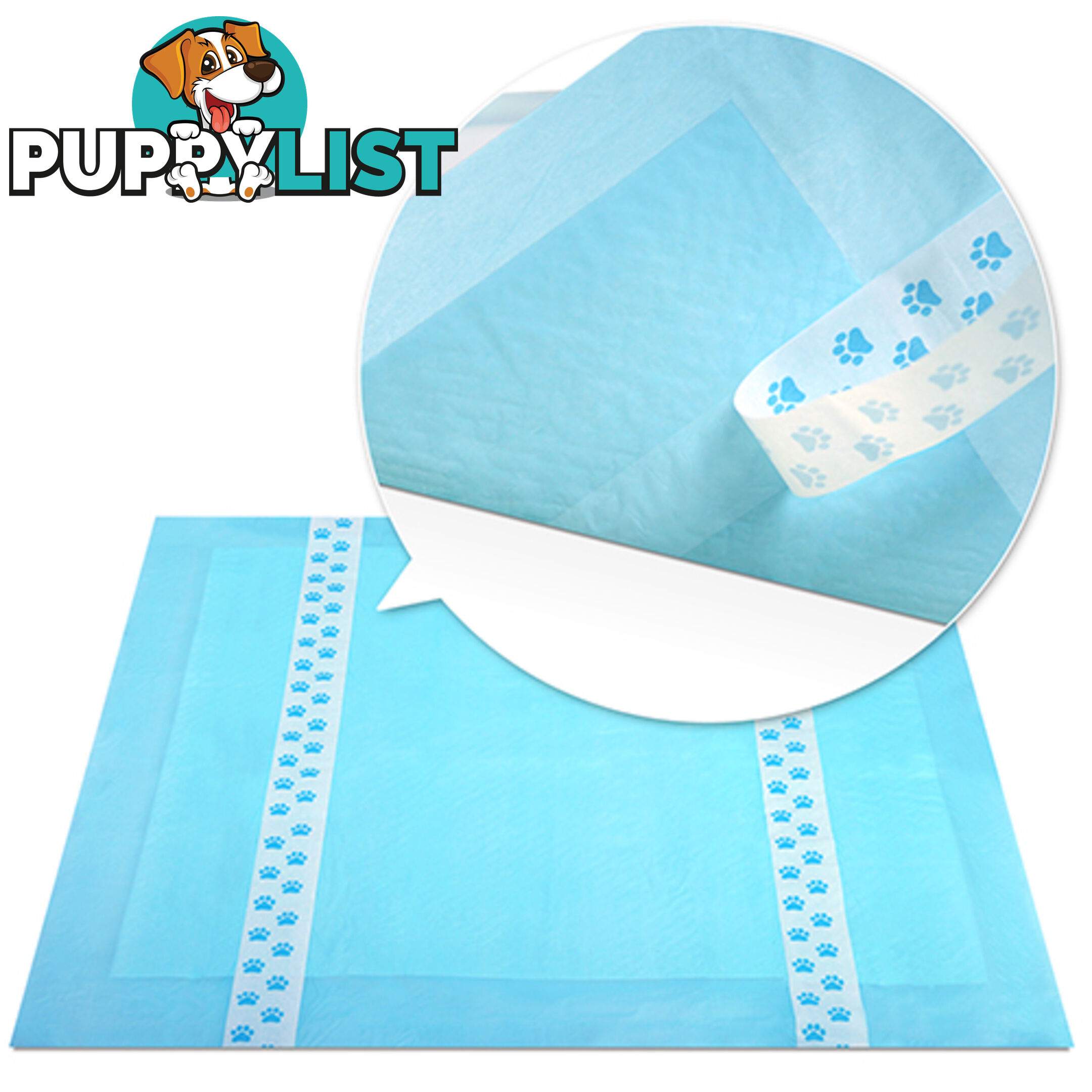 50 Puppy Pet Dog Toilet Training Pads Blue