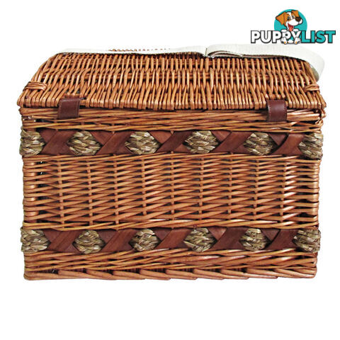 4 Person Picnic Basket Set w/ Cheese Board Blanket