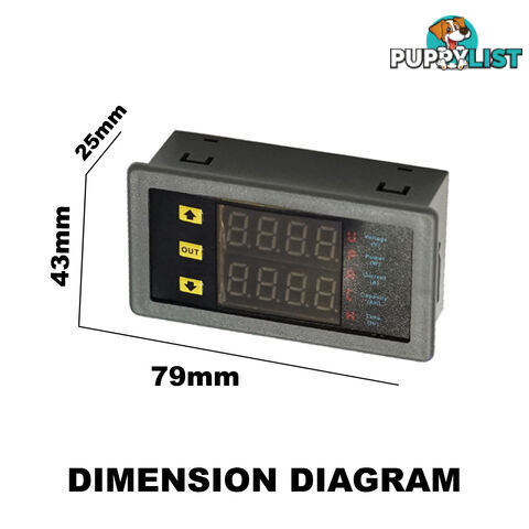 Voltage Meter 20A Led Dual Display Digital Power Voltmeter Ammeter VAM9020 AMP