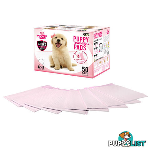 50 Puppy Pet Dog Toilet Training Pads Pink