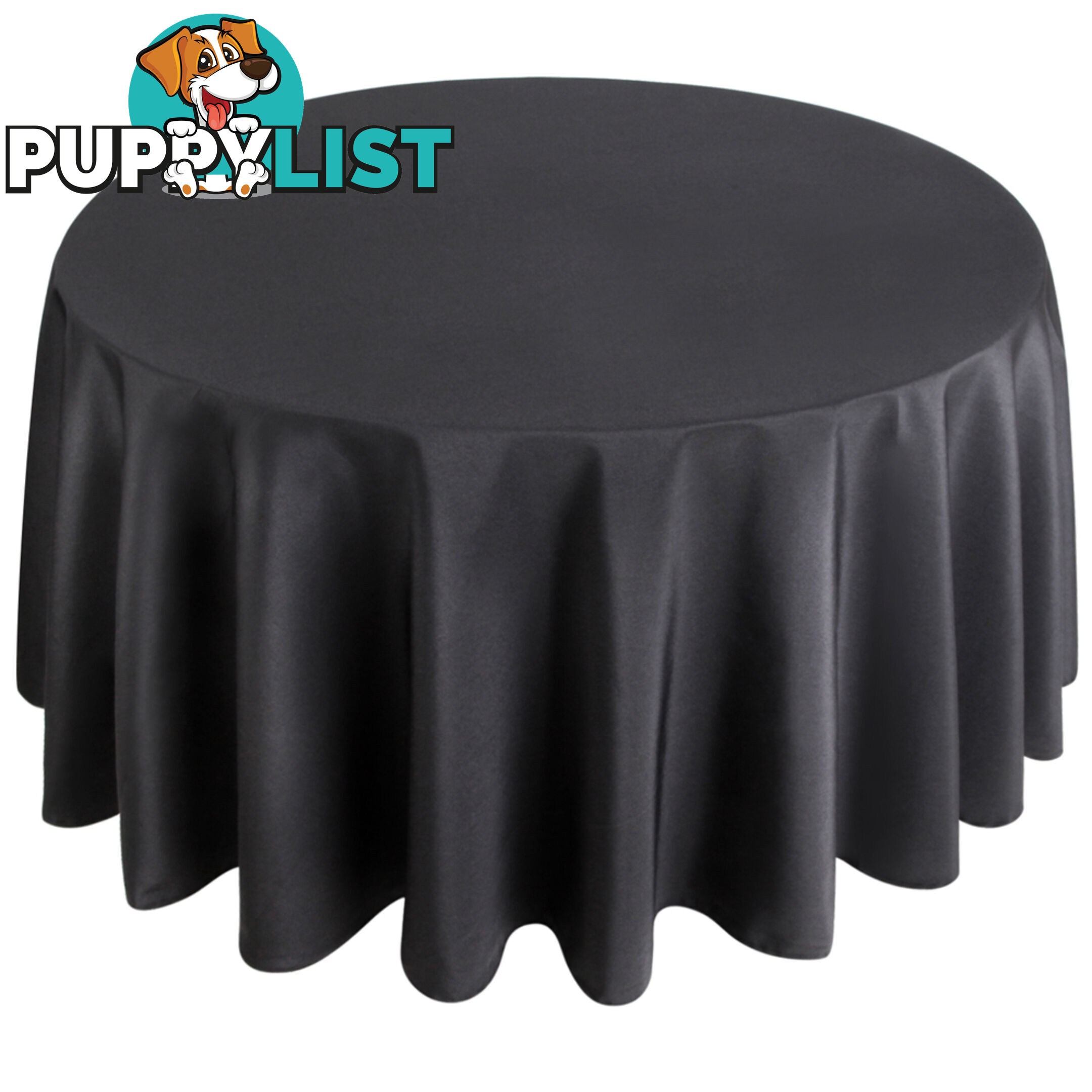 4 Pcs Wedding Table Cloth Round 229cm Black