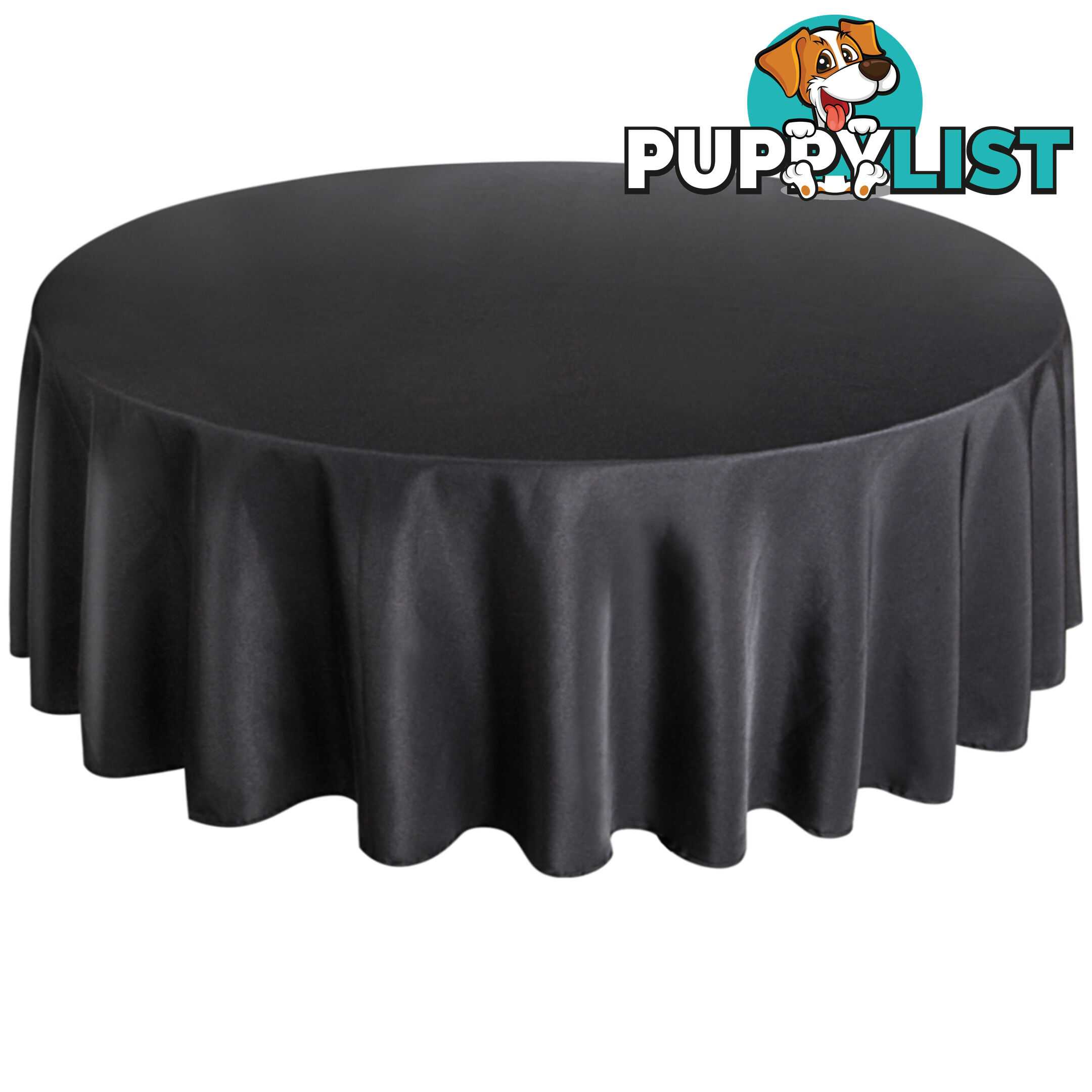 4 Pcs Wedding Table Cloth Round 229cm Black