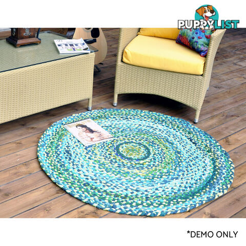 Cotton Green Rug Green 120x120cm