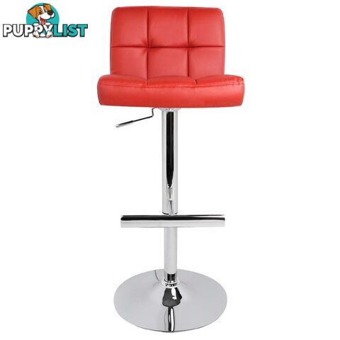 Set of 2 PU Leather Kitchen Bar Stool Red