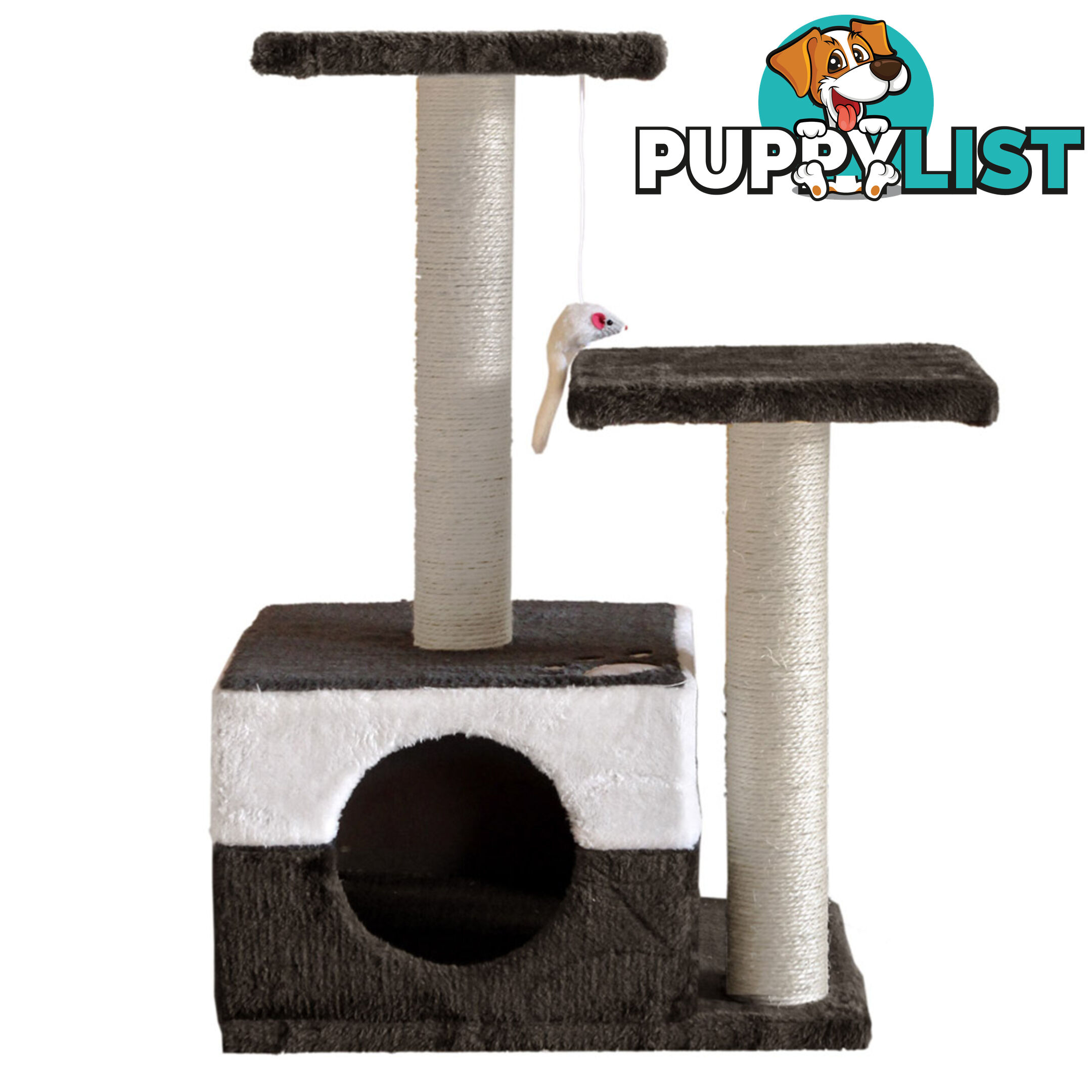 Cat Scratching Poles Post Furniture Tree 70cm White Dark Grey