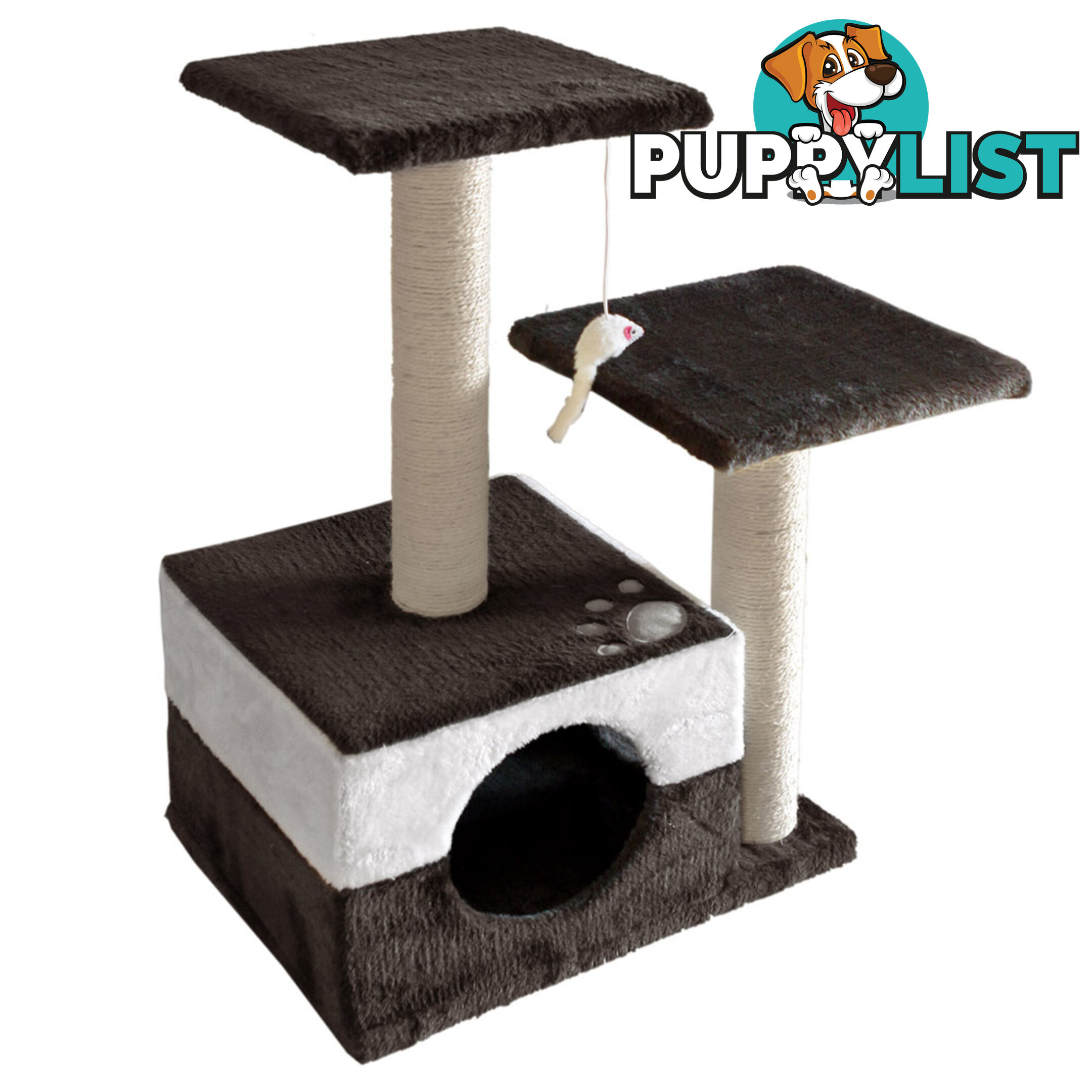 Cat Scratching Poles Post Furniture Tree 70cm White Dark Grey