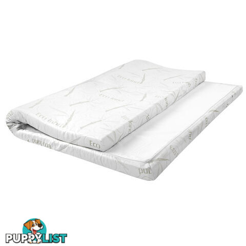 Memory Foam Mattress Topper w/ Bamboo Fabric Cover 7cm Queen