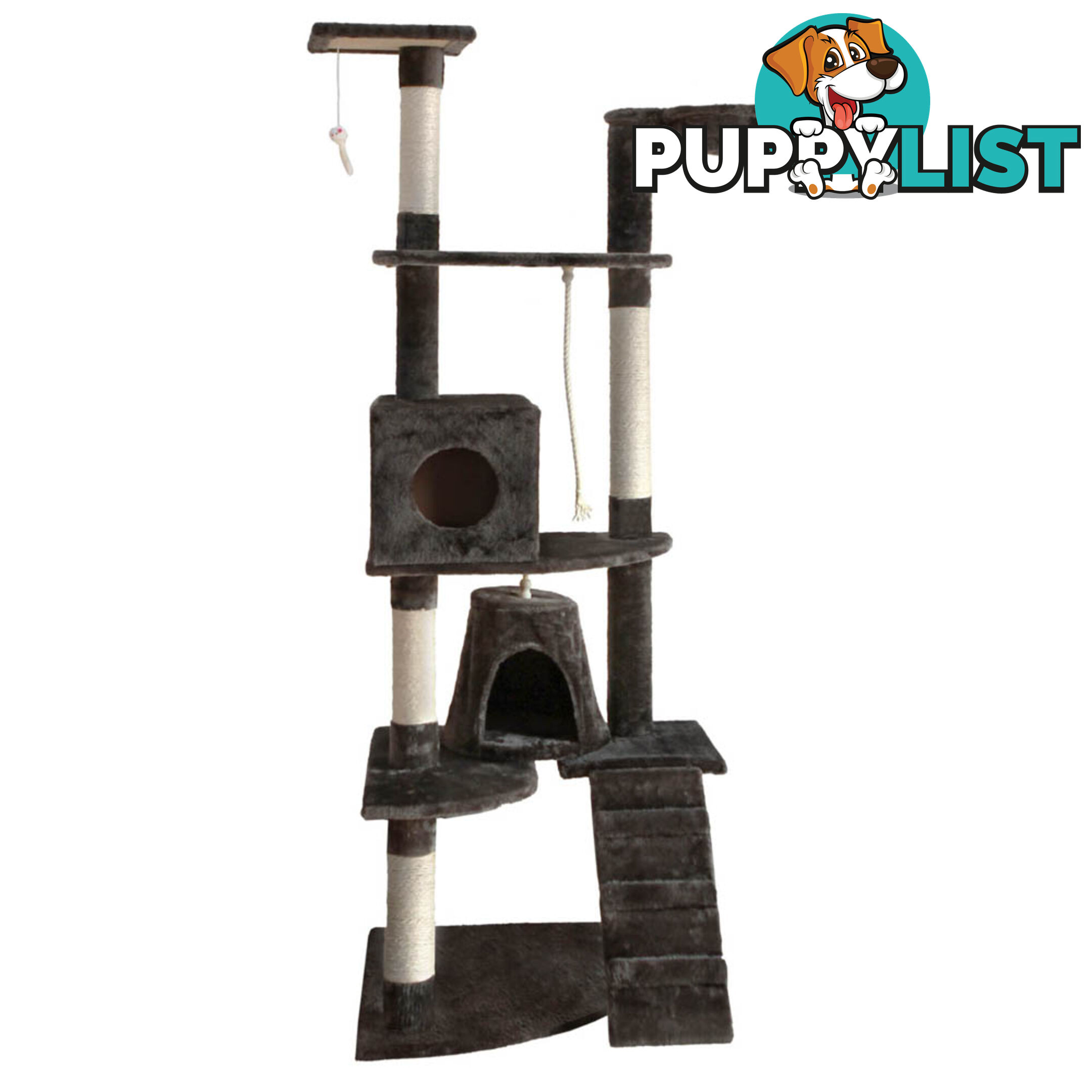 Cat Scratching Poles Post Furniture Tree 193cm Dark Grey