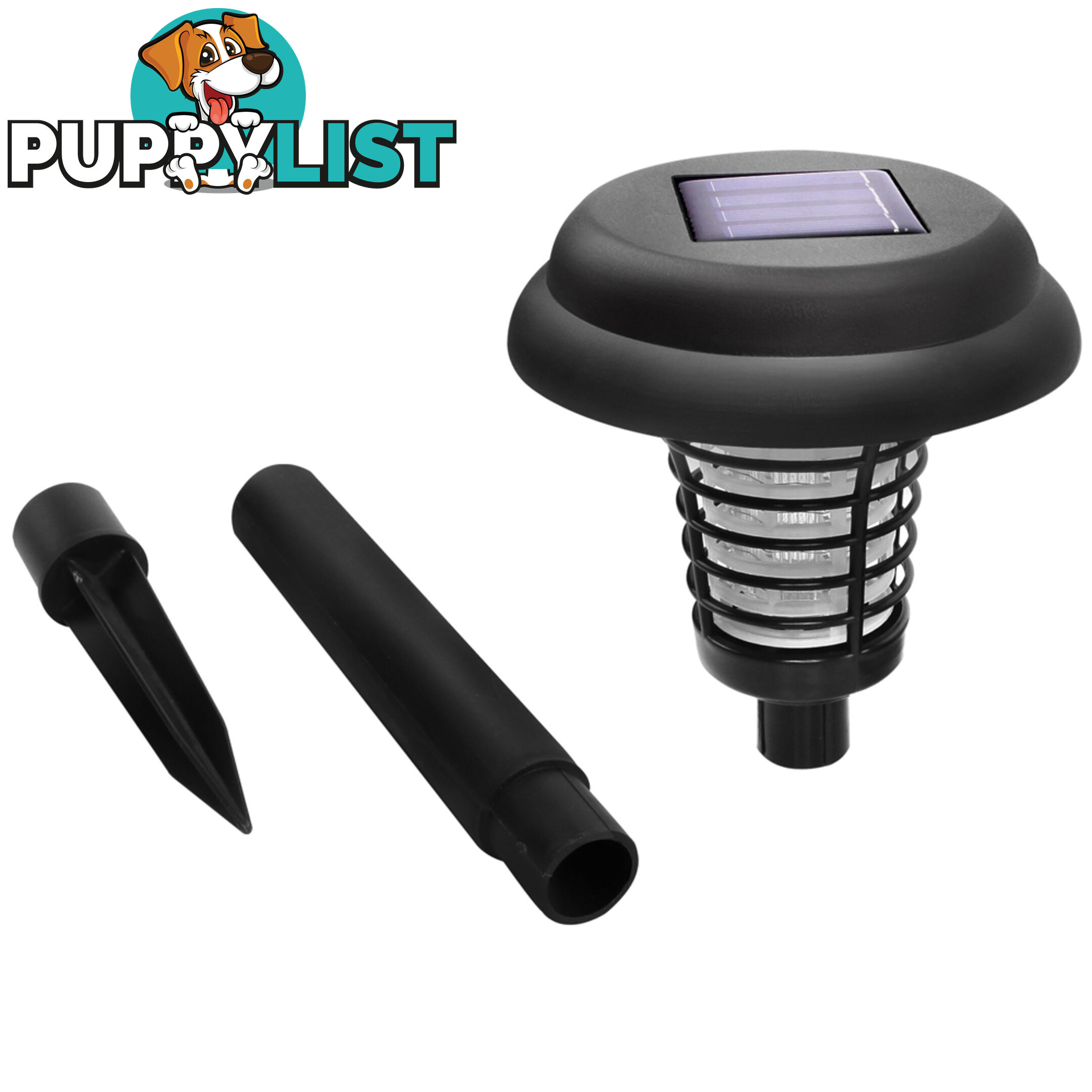 Set of 4 LED Solar Powered Bug Zapper Garden Light