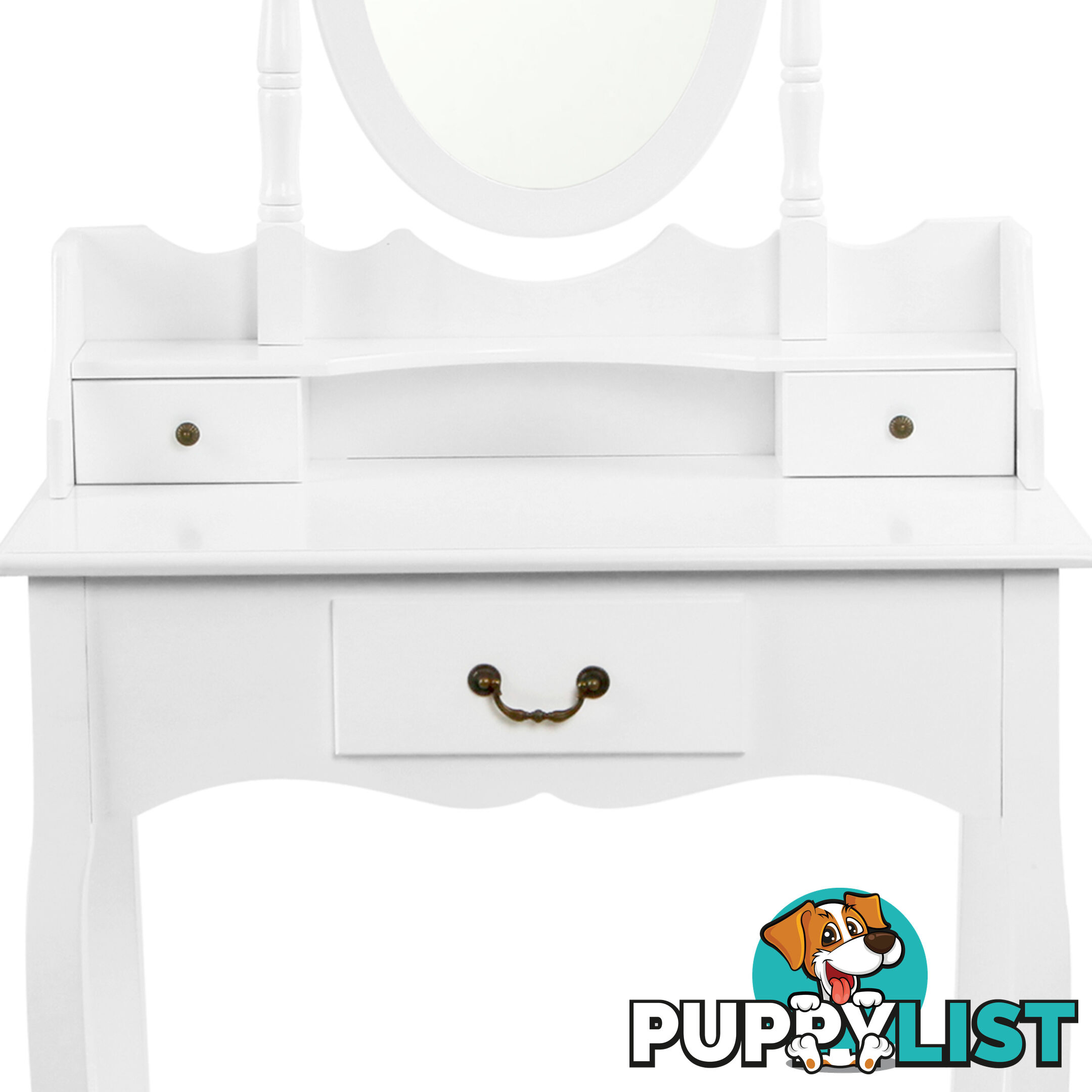 3 Drawer Dressing Table w/ Mirror White