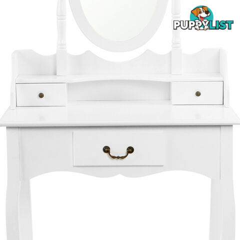 3 Drawer Dressing Table w/ Mirror White