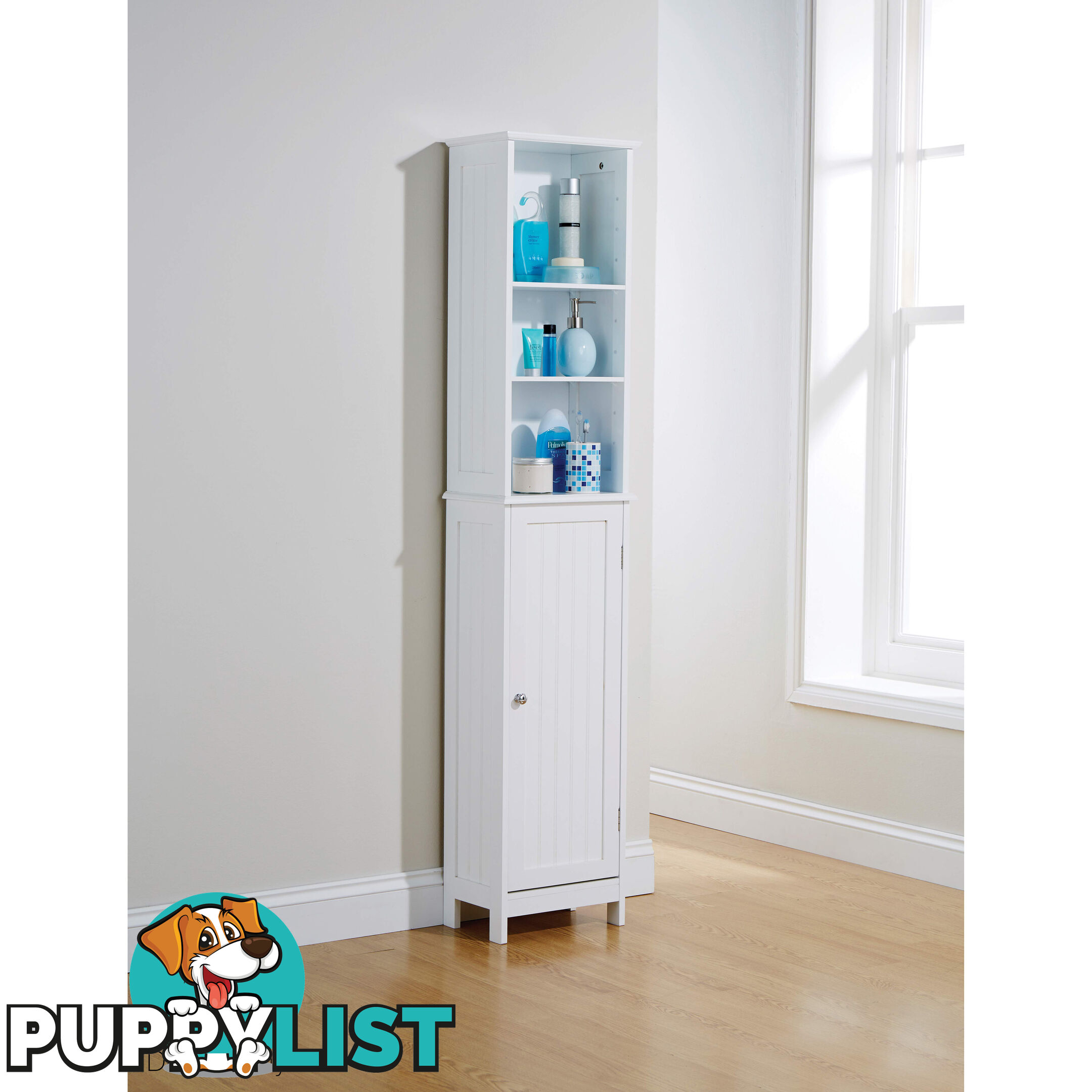 Grace Tall Cupboard in WHITE