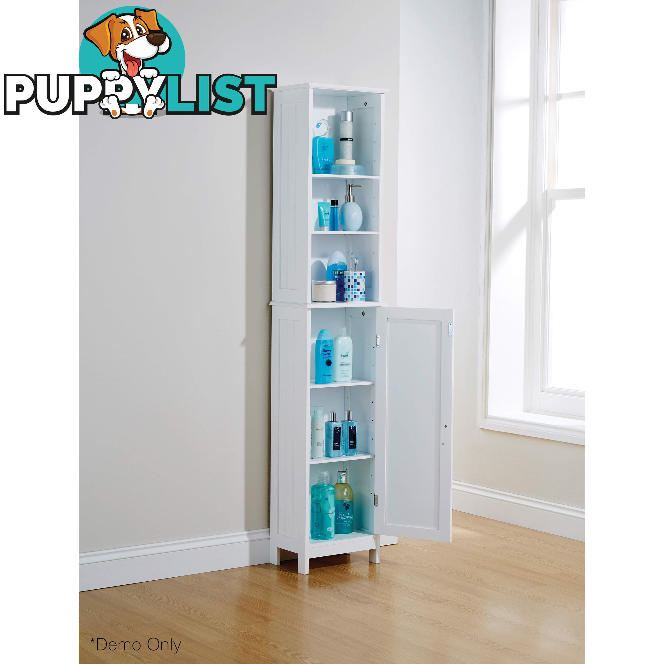 Grace Tall Cupboard in WHITE