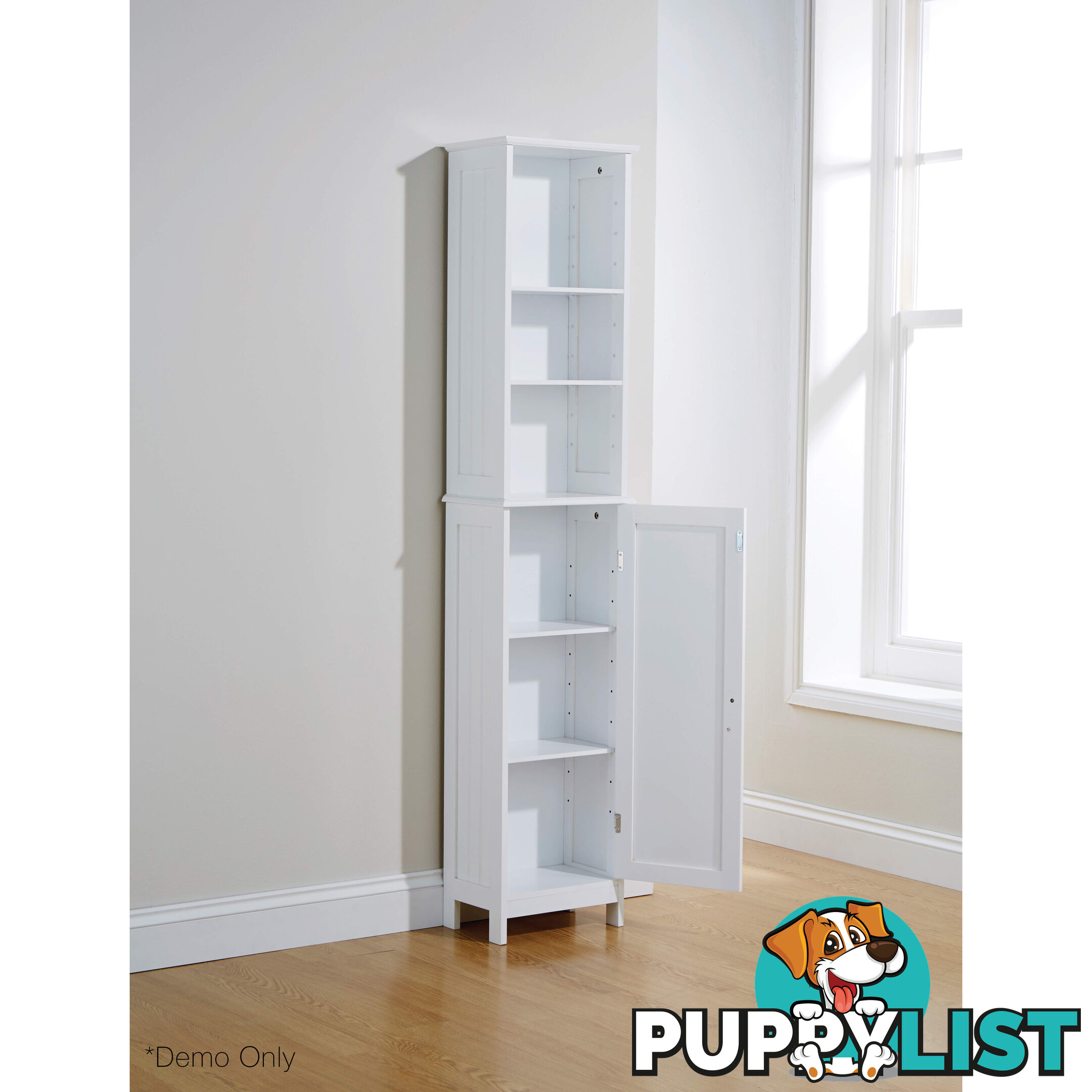 Grace Tall Cupboard in WHITE