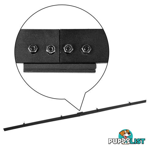 Sliding Barn Door Hardware Track Set Matte Powder Coat Steel Black - 2M