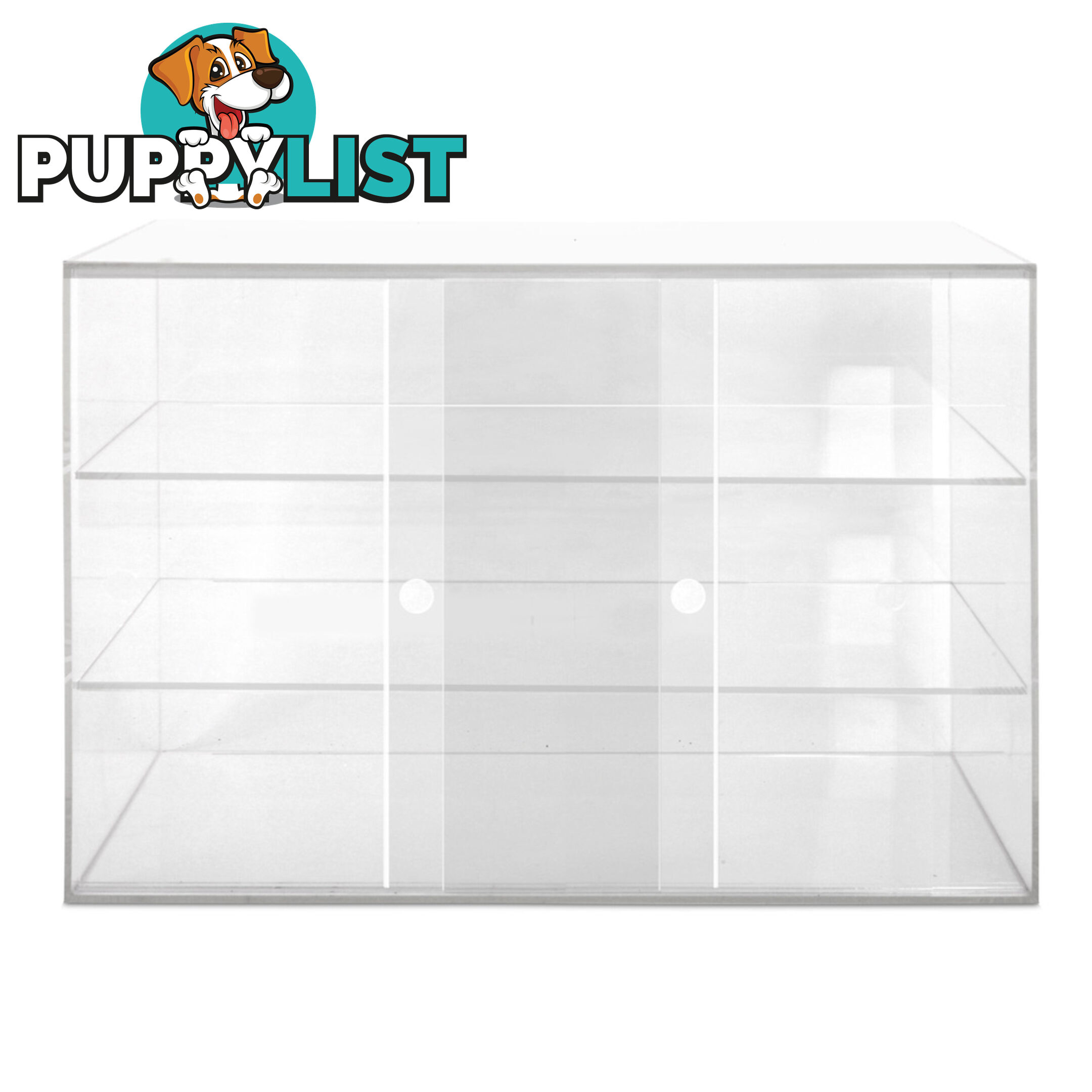 3 Tier Clear Acrylic Display Cabinet with Sliding Door