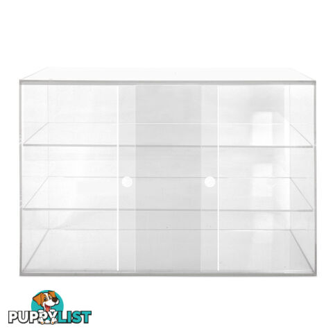 3 Tier Clear Acrylic Display Cabinet with Sliding Door