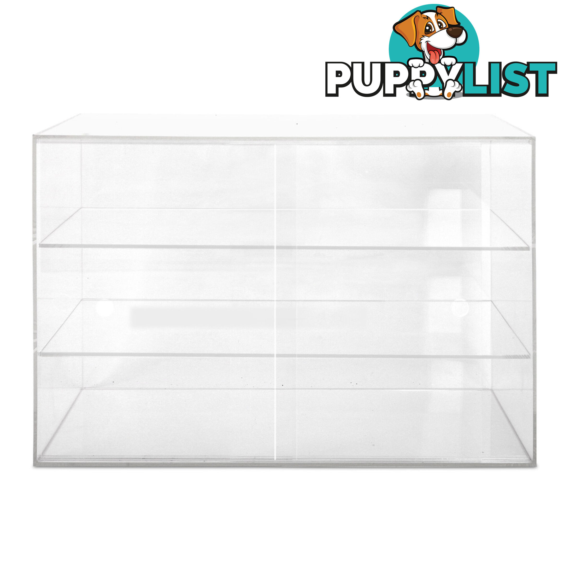 3 Tier Clear Acrylic Display Cabinet with Sliding Door