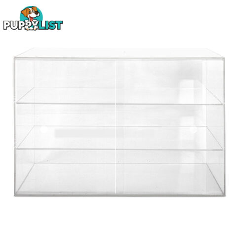 3 Tier Clear Acrylic Display Cabinet with Sliding Door