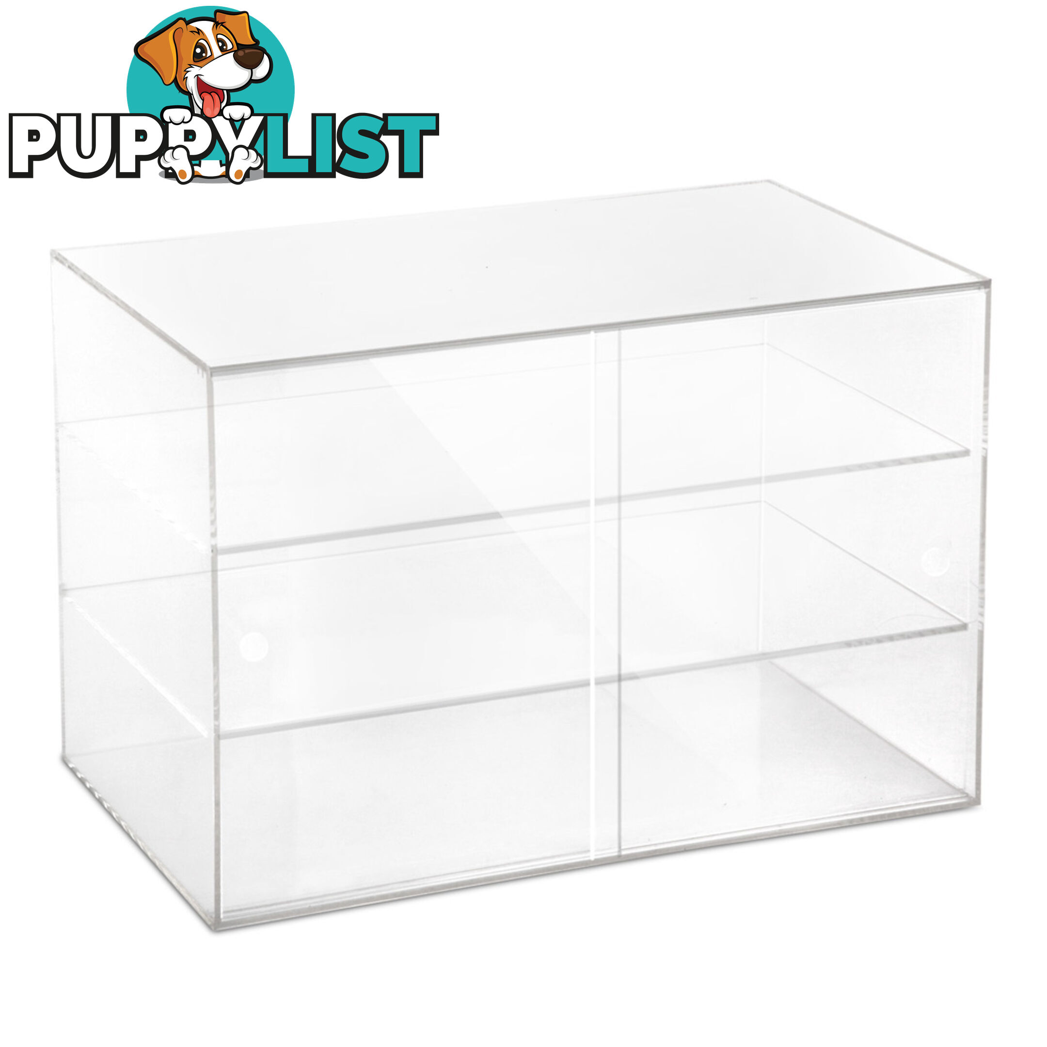 3 Tier Clear Acrylic Display Cabinet with Sliding Door