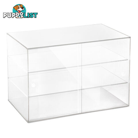 3 Tier Clear Acrylic Display Cabinet with Sliding Door