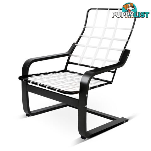 Birch Plywood Fabric Lounge Armchair - Black