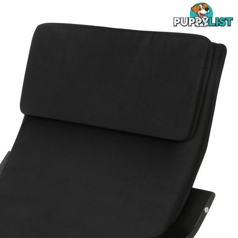 Birch Plywood Fabric Lounge Armchair - Black