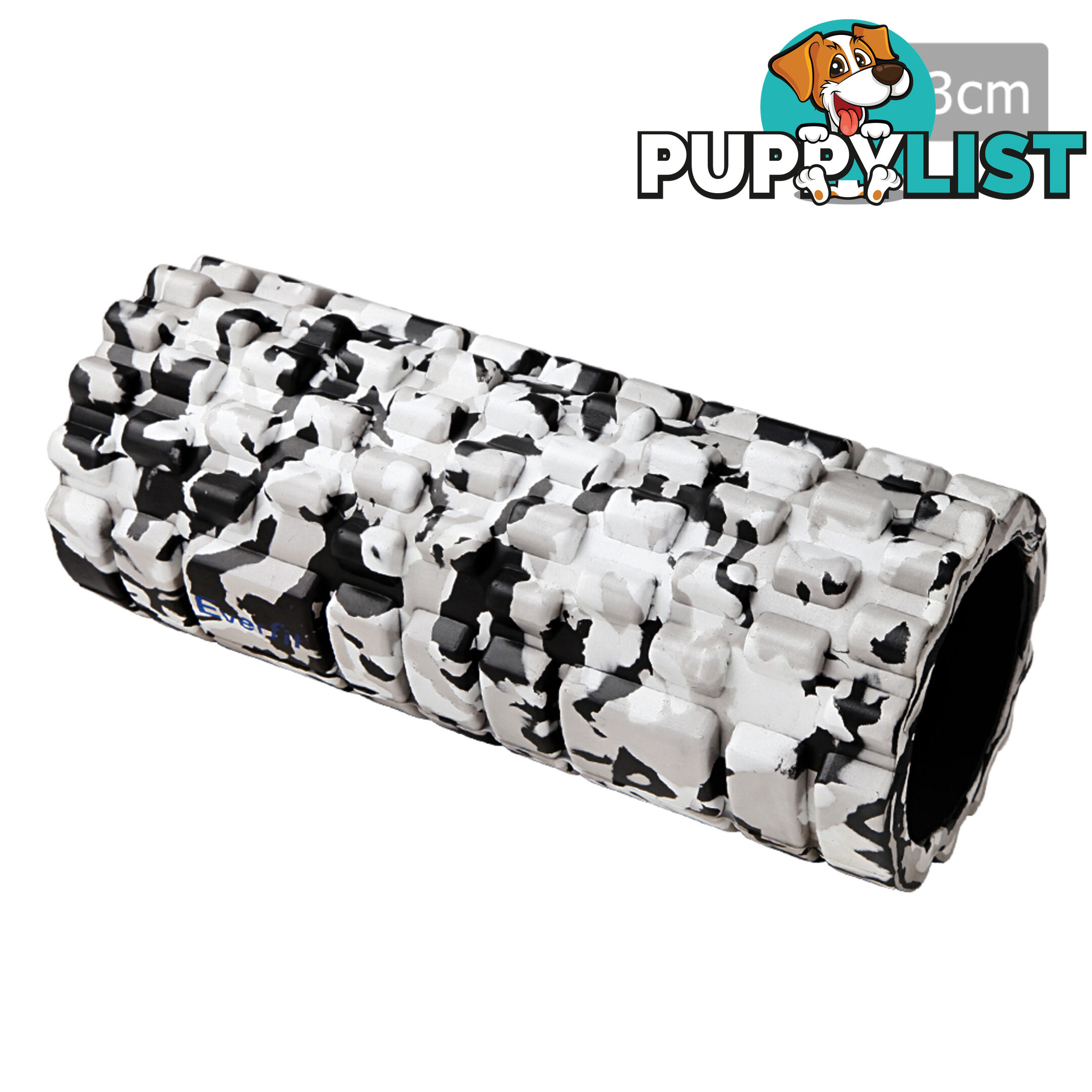 Yoga Gym Pilates EVA Stick Foam Roller Grey 33 x 14cm