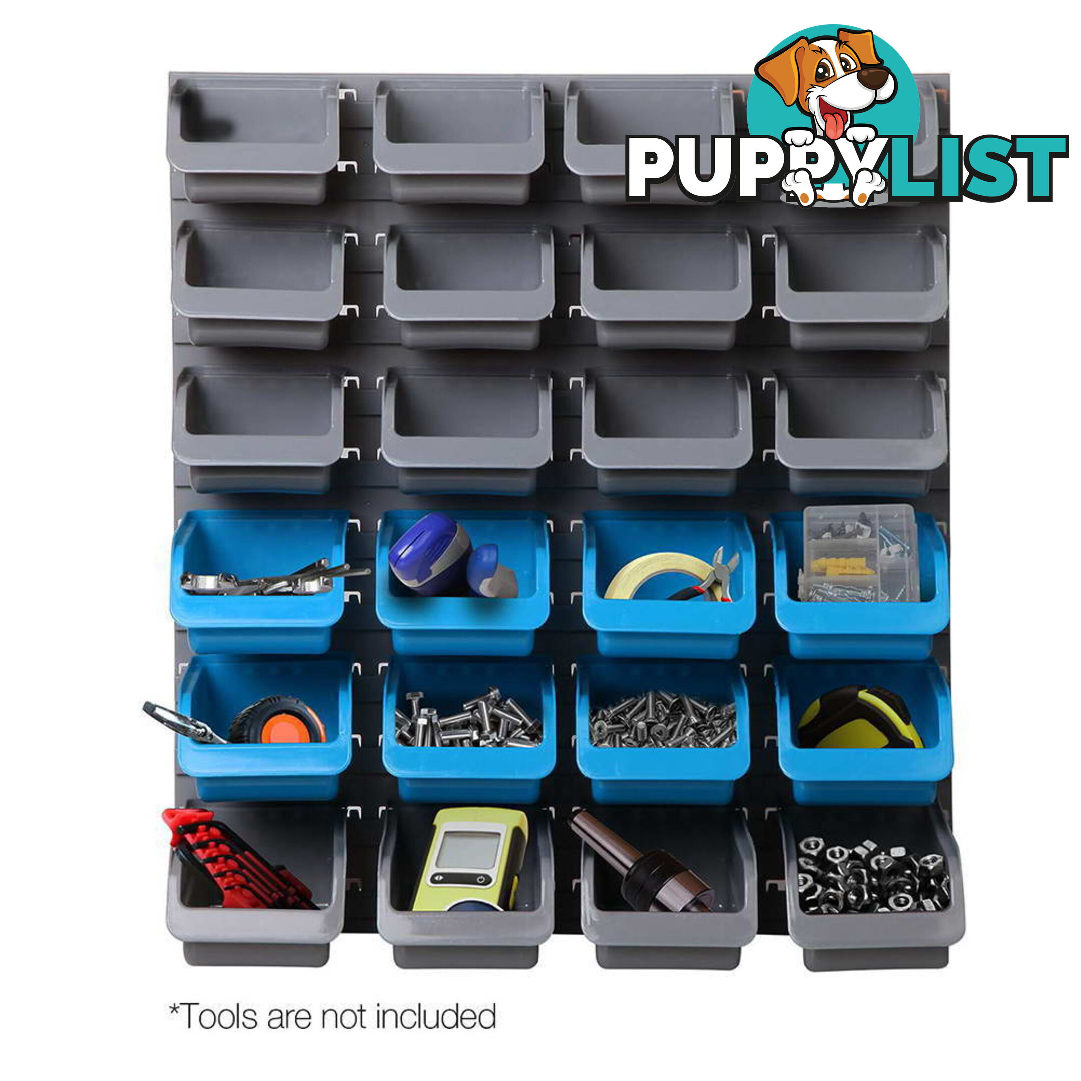 48 Piece Bin Wall Mounted Storage Rack