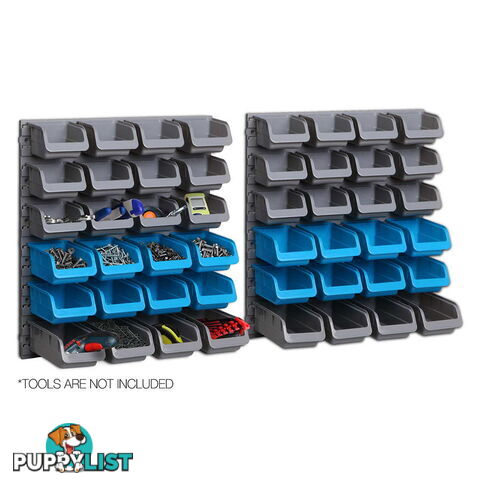 48 Piece Bin Wall Mounted Storage Rack