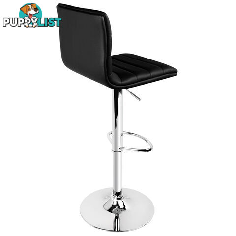 Set of 2 PU Leather Kitchen Bar Stool Black