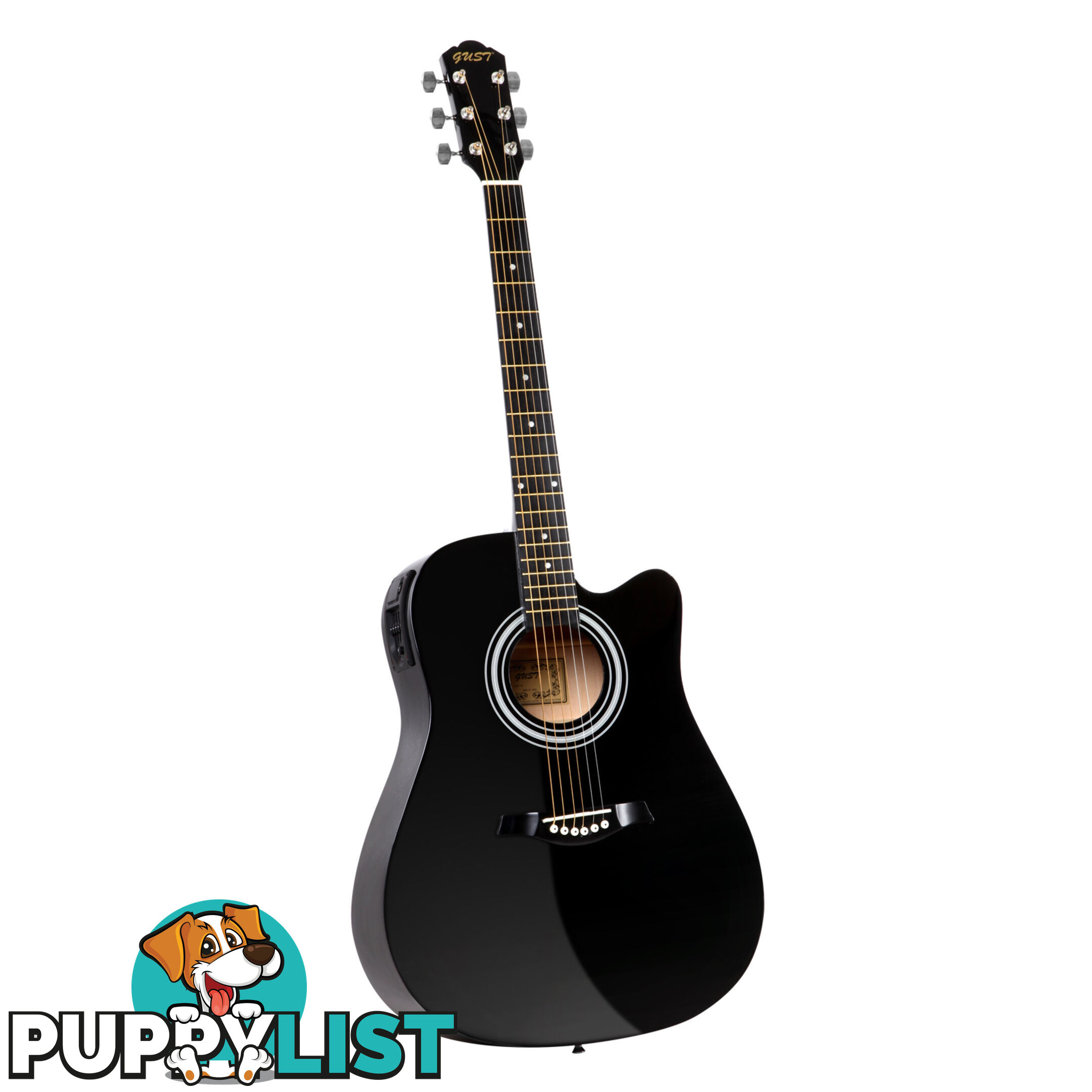 41" 5- Band EQ Electric Acoustic Guitar Full Size Black