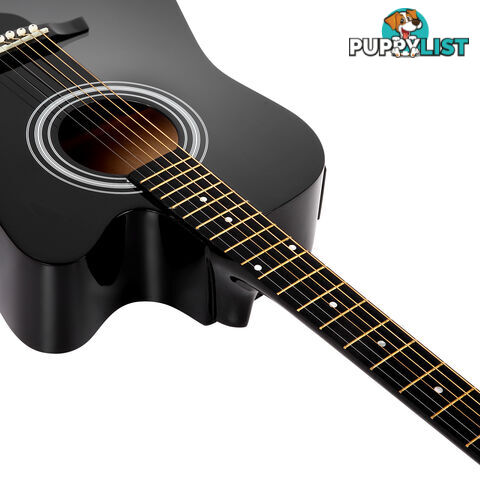 41" 5- Band EQ Electric Acoustic Guitar Full Size Black