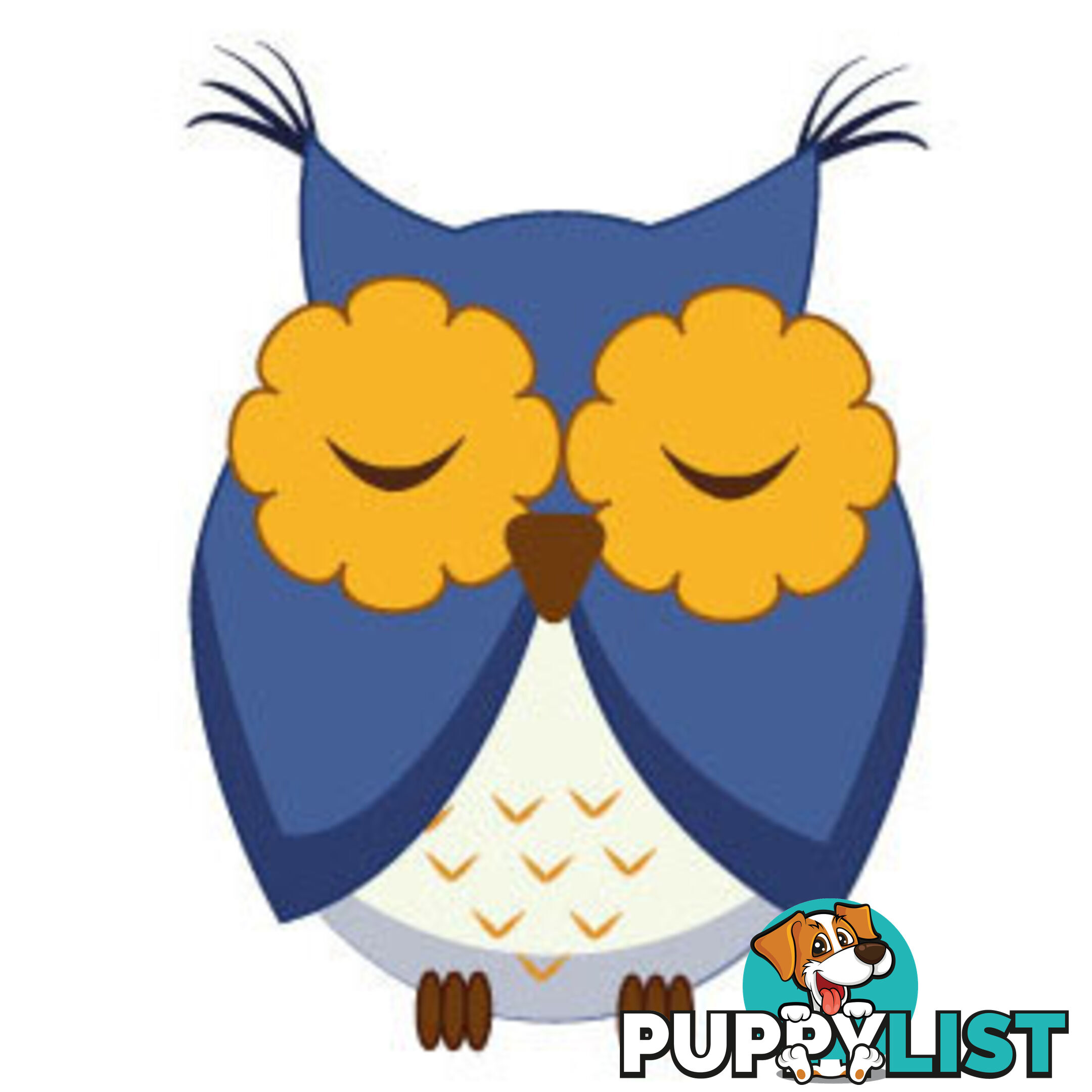 10 X Cute blue owl Wall Sticker - Totally Movable