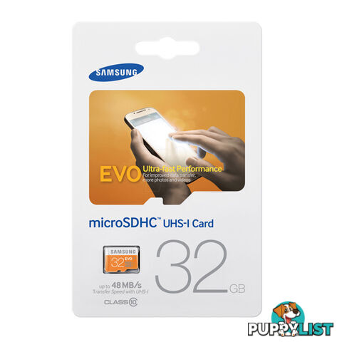 SAMSUNG 32GB MicroSDHC EVO CLASS10 UHS Upto 48MB/s (MB-MP32D)